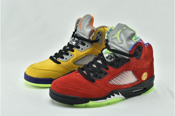 Air Jordan 5 Retro SE What The Red Yellow CZ5725 700 Womens And Mens Shoes